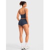 image:imageYEOREO LuxFlow Womens Low Rise Yoga Shorts Sexy Booty Biker Shorts No Front Seam for Workout GymNavy Blue