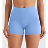 image:imageYEOREO SoftHue Womens High Waisted Biker Shorts 36 No Front Seam Buttery Soft Tummy Control Klinain Yoga Workout ShortsIce Blue