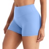 image:imageYEOREO SoftHue Womens High Waisted Biker Shorts 36 No Front Seam Buttery Soft Tummy Control Klinain Yoga Workout ShortsIce Blue