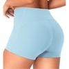 image:imageYEOREO CoreFlex Womens Low Rise Biker Shorts with Pocket 36 No Front Seam Workout Gym Running ShortsSky Blue