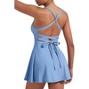image:imageYEOREO CoreFlex Womens Tennis Dress Built in Shorts Pocket Padded Bras Workout Skirts Backless Tie Golf DressBlue Gray