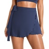 image:imageYEOREO Ease Womens Ballet Wrap Skirt Tie Active Mini Skort with Shorts Tennis Athletic Skirts for Yoga Pilates WorkoutNavy Blue