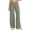 image:imageYEOREO Ease Womens Low Rise Straight Leggings Bottoms Workout No Front Seam 31533 Wide Leg Gym Yoga PantsArmy Green