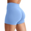 image:imageYEOREO SoftHue Womens High Waisted Biker Shorts 36 No Front Seam Buttery Soft Tummy Control Klinain Yoga Workout ShortsIce Blue