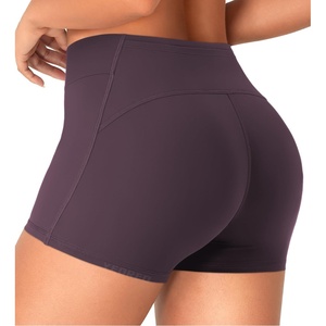 image:imageYEOREO CoreFlex Womens Low Rise Biker Shorts with Pocket 36 No Front Seam Workout Gym Running ShortsBlack Berry Purple