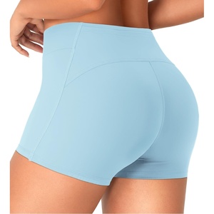 image:imageYEOREO CoreFlex Womens Low Rise Biker Shorts with Pocket 36 No Front Seam Workout Gym Running ShortsSky Blue