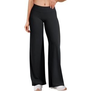 image:imageYEOREO Ease Womens Low Rise Straight Leggings Bottoms Workout No Front Seam 31533 Wide Leg Gym Yoga PantsBlack