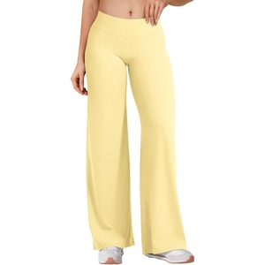 image:imageYEOREO Ease Womens Low Rise Straight Leggings Bottoms Workout No Front Seam 31533 Wide Leg Gym Yoga PantsMilk Yellow
