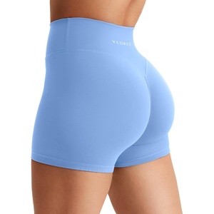 image:imageYEOREO SoftHue Womens High Waisted Biker Shorts 36 No Front Seam Buttery Soft Tummy Control Klinain Yoga Workout ShortsIce Blue