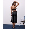 image:imageYEOREO Ease Low Rise Capris for Women Straight Leg No Front Seam VBack Crop Workout Yoga Lounge 21 Gaucho PantsBlack
