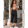 image:imageYEOREO Ease Low Rise Capris for Women Straight Leg No Front Seam VBack Crop Workout Yoga Lounge 21 Gaucho PantsBlack
