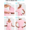 image:imageYEOREO Ease Women Pilates Wrap Top Short Sleeve Tie Ballet Shirt Y2k Deep V Neck Yoga Workout TopsPink