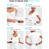 image:imageYEOREO Ease Women Pilates Wrap Top Short Sleeve Tie Ballet Shirt Y2k Deep V Neck Yoga Workout TopsWhite
