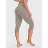 image:imageYEOREO Ease Womens Workout Capri Leggings 17 No Front Seam High Waisted Hidden Scrunch Gym Yoga PantsCharcoal Brown