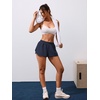 image:imageYEOREO Ease Women Workout Running Shorts 2 in 1 Quick Drying Athletic Tennis Gym Lined ShortsBadeg Blue