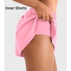 image:imageYEOREO Ease Women Workout Running Shorts 2 in 1 Quick Drying Athletic Tennis Gym Lined ShortsBlush Powder