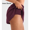 image:imageYEOREO Ease Women Workout Running Shorts 2 in 1 Quick Drying Athletic Tennis Gym Lined ShortsFig Purple