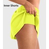 image:imageYEOREO Ease Women Workout Running Shorts 2 in 1 Quick Drying Athletic Tennis Gym Lined ShortsIridescent Green