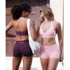 image:imageYEOREO LuxFlow Workout Shorts Women Low Rise 25 Squat Proof Seamless Gym Volleyball Booty ShortsBlack Cherry