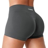 image:imageYEOREO LuxFlow Workout Shorts Women Low Rise 25 Squat Proof Seamless Gym Volleyball Booty ShortsDark Grey