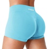 image:imageYEOREO LuxFlow Workout Shorts Women Low Rise 25 Squat Proof Seamless Gym Volleyball Booty ShortsLight Blue