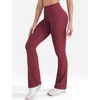 image:imageYEOREO SoftHue Mini Flare Leggings for Women 285305325 Scrunch Workout High Waisted No Front Seam Gym Yoga PantsAnkela Red