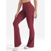 image:imageYEOREO SoftHue Mini Flare Leggings for Women 285305325 Scrunch Workout High Waisted No Front Seam Gym Yoga PantsAnkela Red