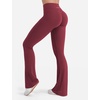 image:imageYEOREO SoftHue Mini Flare Leggings for Women 285305325 Scrunch Workout High Waisted No Front Seam Gym Yoga PantsAnkela Red