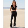 image:imageYEOREO SoftHue Mini Flare Leggings for Women 285305325 Scrunch Workout High Waisted No Front Seam Gym Yoga PantsBlack