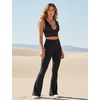 image:imageYEOREO SoftHue Mini Flare Leggings for Women 285305325 Scrunch Workout High Waisted No Front Seam Gym Yoga PantsBlack