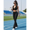 image:imageYEOREO SoftHue Mini Flare Leggings for Women 285305325 Scrunch Workout High Waisted No Front Seam Gym Yoga PantsBlack