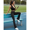 image:imageYEOREO SoftHue Mini Flare Leggings for Women 285305325 Scrunch Workout High Waisted No Front Seam Gym Yoga PantsBlack