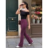 image:imageYEOREO SoftHue Mini Flare Leggings for Women 285305325 Scrunch Workout High Waisted No Front Seam Gym Yoga PantsDeep Cherry Red