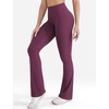 image:imageYEOREO SoftHue Mini Flare Leggings for Women 285305325 Scrunch Workout High Waisted No Front Seam Gym Yoga PantsDeep Cherry Red