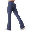 image:imageYEOREO SoftHue Mini Flare Leggings for Women 285305325 Scrunch Workout High Waisted No Front Seam Gym Yoga PantsNavy Blue