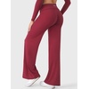 image:imageYEOREO SoftHue Straight Leg Leggings Women Fold Over Wide Leg Pants 315 Eddiy Casual Gym Workout SweatpantsAnchor Red