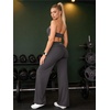 image:imageYEOREO SoftHue Straight Leg Leggings Women Fold Over Wide Leg Pants 315 Eddiy Casual Gym Workout SweatpantsDark Gray