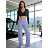 image:imageYEOREO SoftHue Straight Leg Leggings Women Fold Over Wide Leg Pants 315 Eddiy Casual Gym Workout SweatpantsGranite Blue