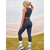 image:imageYEOREO SoftHue Workout Leggings for Women Hidden Scrunch Tummy Control Leggings High Waisted Gym Yoga PantsDark Blue