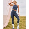 image:imageYEOREO SoftHue Workout Leggings for Women Hidden Scrunch Tummy Control Leggings High Waisted Gym Yoga PantsDark Blue