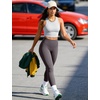 image:imageYEOREO SoftHue Workout Leggings for Women Hidden Scrunch Tummy Control Leggings High Waisted Gym Yoga PantsDark Grey
