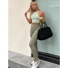 image:imageYEOREO SoftHue Workout Leggings for Women Hidden Scrunch Tummy Control Leggings High Waisted Gym Yoga PantsLight Army Green