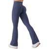 image:imageYEOREO SoftHue Mini Flare Leggings for Women 285305325 Scrunch Workout High Waisted No Front Seam Gym Yoga PantsNavy Blue