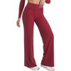 image:imageYEOREO SoftHue Straight Leg Leggings Women Fold Over Wide Leg Pants 315 Eddiy Casual Gym Workout SweatpantsAnchor Red