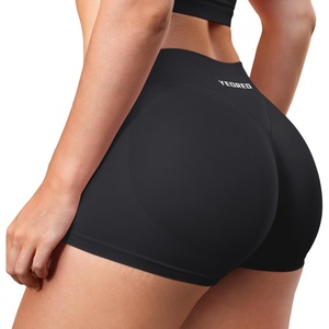 image:imageYEOREO LuxFlow Workout Shorts Women Low Rise 25 Squat Proof Seamless Gym Volleyball Booty ShortsBlack