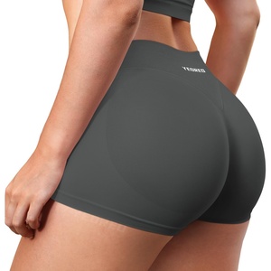 image:imageYEOREO LuxFlow Workout Shorts Women Low Rise 25 Squat Proof Seamless Gym Volleyball Booty ShortsDark Grey