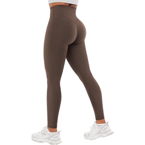 image:imageYEOREO SoftHue Workout Leggings for Women Hidden Scrunch Tummy Control Leggings High Waisted Gym Yoga PantsCoffee