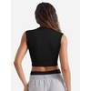 image:imageYEOREO CoreFlex Women Sleeveless Workout Crop Top Modal Basic Crew Neck Tank Tee Slim Fit Summer Y2K Going Out TopBlack
