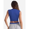 image:imageYEOREO CoreFlex Women Sleeveless Workout Crop Top Modal Basic Crew Neck Tank Tee Slim Fit Summer Y2K Going Out TopTropical Blue