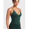 image:imageYEOREO LuxFlow Womens Workout Tank Top with Bra Pads Twist Front Straps Summer Seamless Camisole Shirts Longline Sports BrasPine